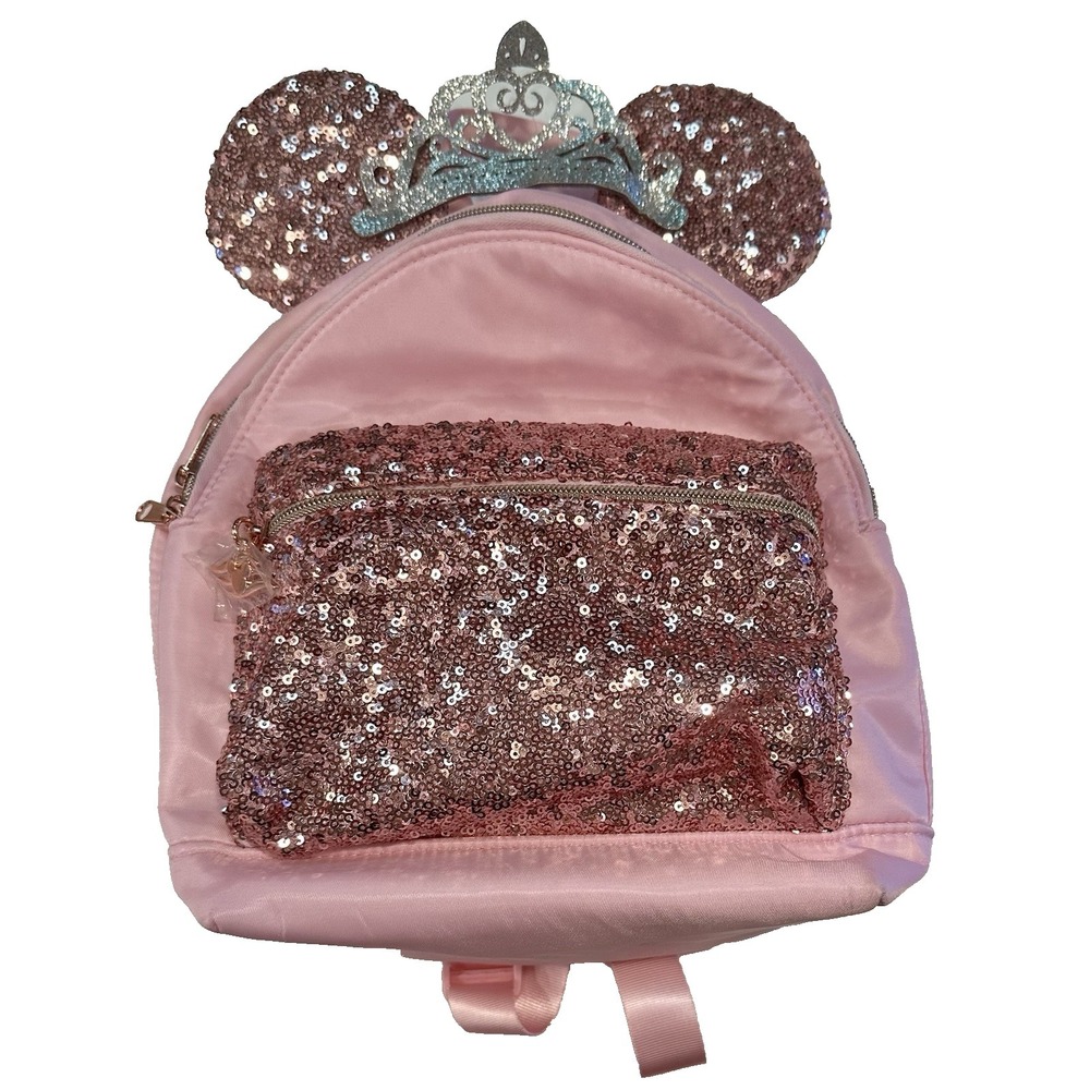 NWOT Disney Bibbidi Bobbidi Boutique Mini Backpack Pink Sequin Ears Cruise Line